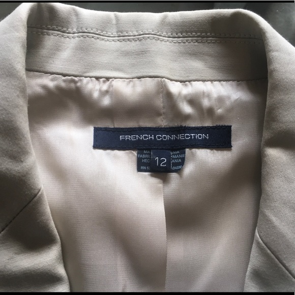 FRENCH CONNECTION Cotton Beige Lapel Vest Sz 12 - Picture 7 of 8